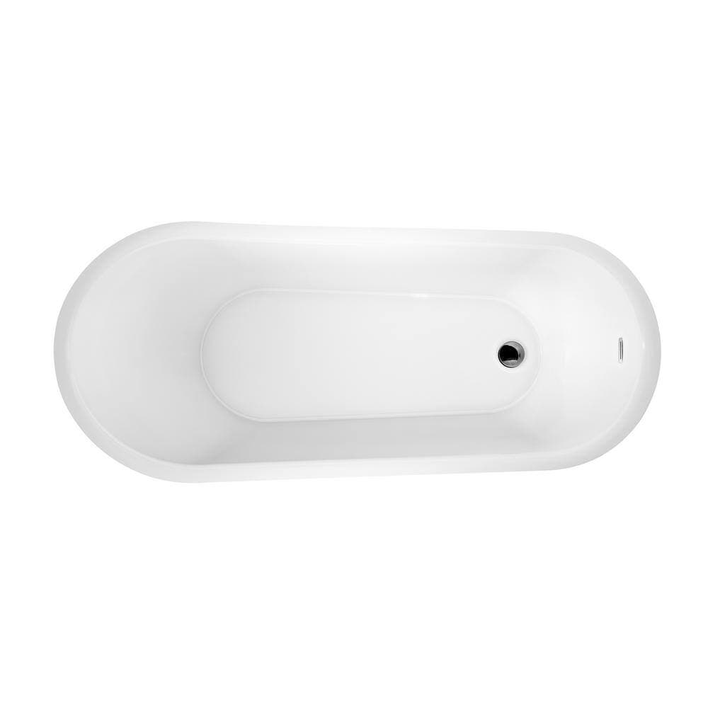 Barclay Products Raelene Acrylic Flatbottom Non-Whirlpool Bathtub White with Integral Drain Matte Black (3)