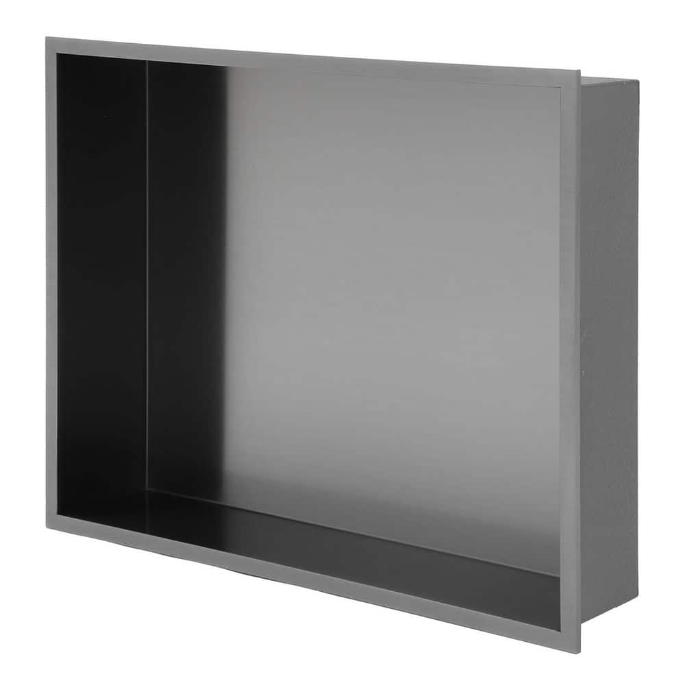 Boosicavelly 19 in. W x 15 in. H x 4 in. D Shower Niche Set of 1 Piece in Gunmetal Black (1)