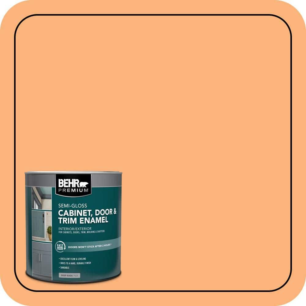 BEHR PREMIUM 1 qt. #P220-5 Fuzzy Peach Semi-Gloss Enamel Interior/Exterior Cabinet, Door & Trim Paint