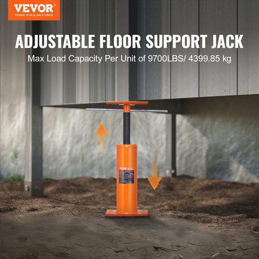 VEVOR House Floor Jack, 12 -16 in. Height Range, 9700 lbs. Max Load Capacity, Adjustable Support Beam Basement Jack Post Pole (2)