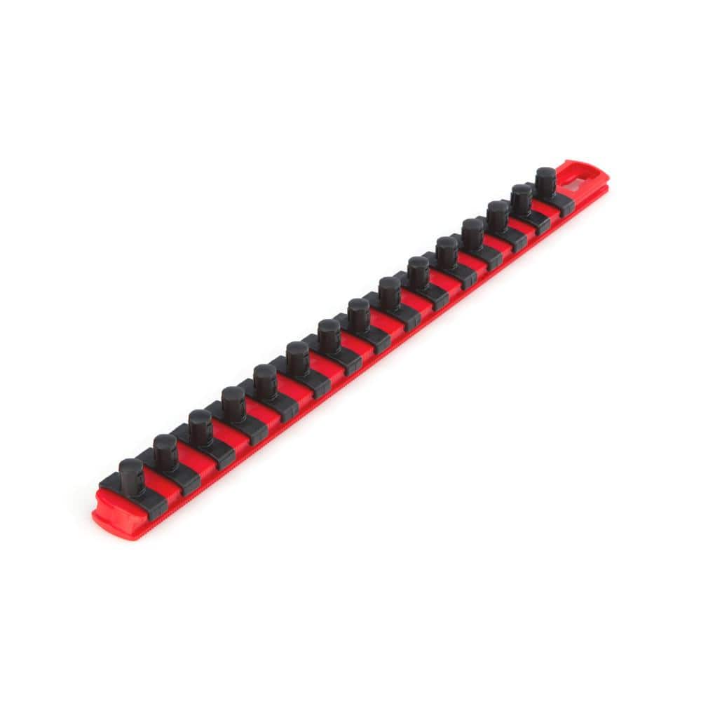 TEKTON 3/8 in. Drive x 13 in. Socket Rail, 15 Clips, Red (1)