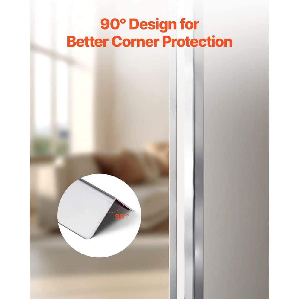 xinyoec 10-Pack 2 in. x 2 in. x 4 ft. Stainless Steel Wall Corner Protector, Drywall Corner Bead, Edge Trim with Tape for Home (3)