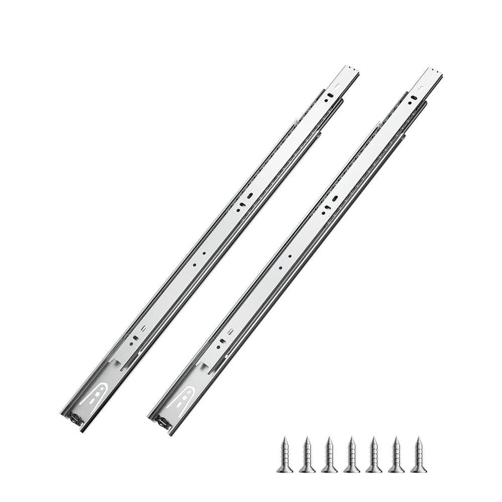 VEVOR Drawer Slides, 20 in. 10 Pairs Side Mount Cabinet Rails, 100 lbs. Capacity Heavy Duty Drawer Slides Carbon Steel Silver (1)