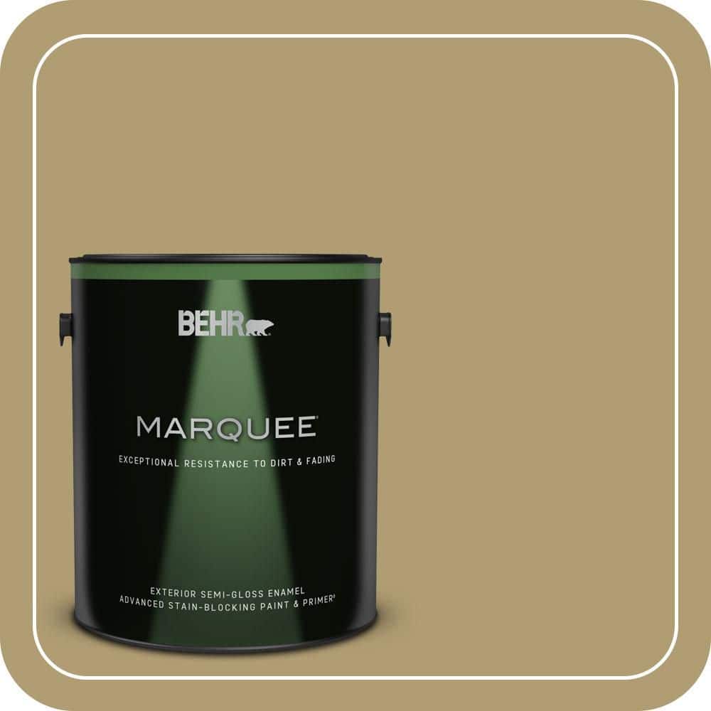 BEHR MARQUEE 1 gal. #QE-36 Golden Sage Semi-Gloss Enamel Exterior Paint & Primer