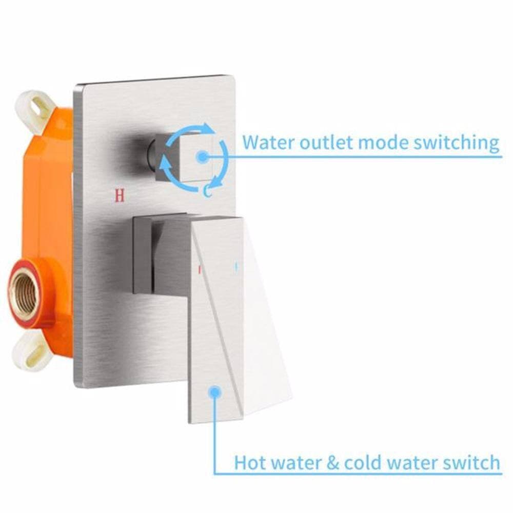 Wudkey 1-Piece Shower System Set in Brushed Nickel with 10 in.Rainfall Shower Head Handheld Shower Faucet and Mounting Hardware (2)
