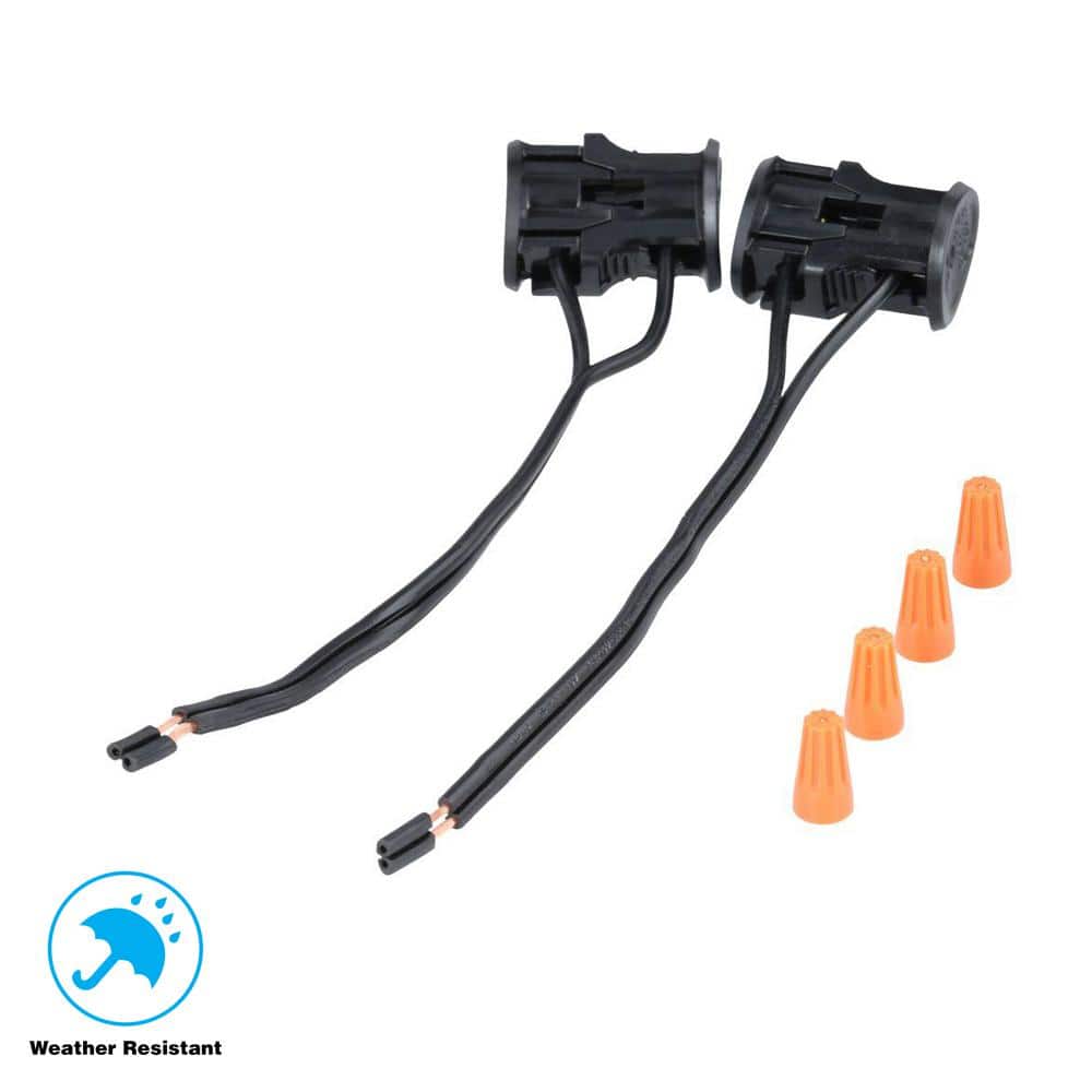 Hampton Bay Low Voltage Black Replacement Cable Connector (2-Pack) (2)