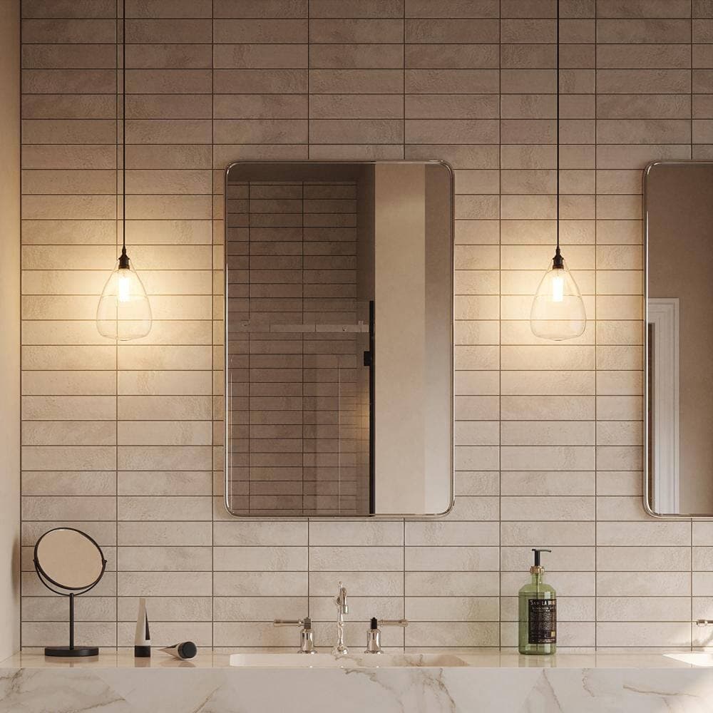 Jeffrey Court Durango White 2.5 in. x 9.75 in. Satin Rectangle Ceramic Wall Tile (0.168 sq. ft. /Each) (3)