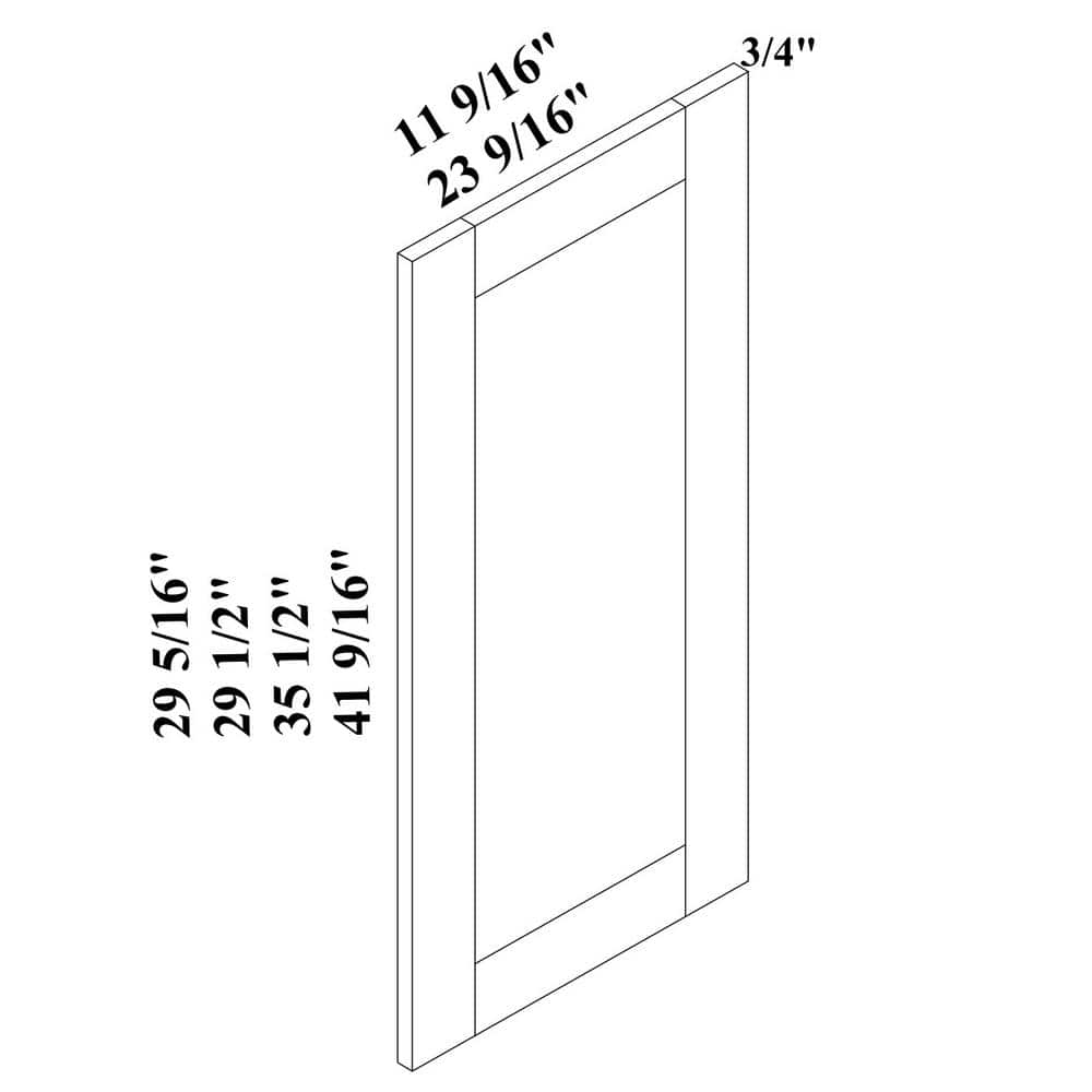 Bremen Cabinetry Bremen Shaker Gray Decor Door Panel 24 in. W x 30 in. H x 0.75 in. D (2)