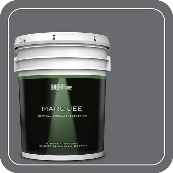 BEHR MARQUEE 5 gal. #PPU26-02 Imperial Gray Semi-Gloss Enamel Exterior Paint & Primer (2)