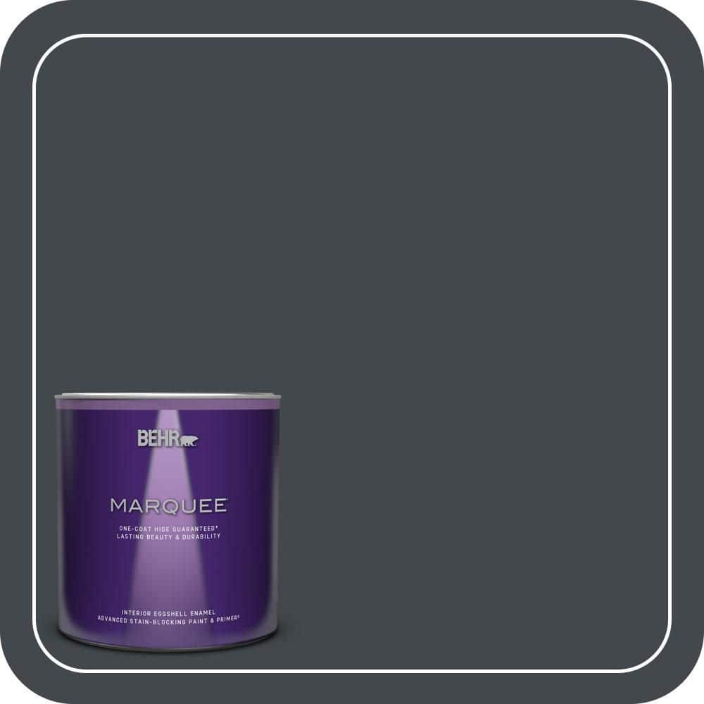 BEHR MARQUEE 1 qt. #PPU24-23 Little Black Dress Eggshell Enamel Interior Paint & Primer