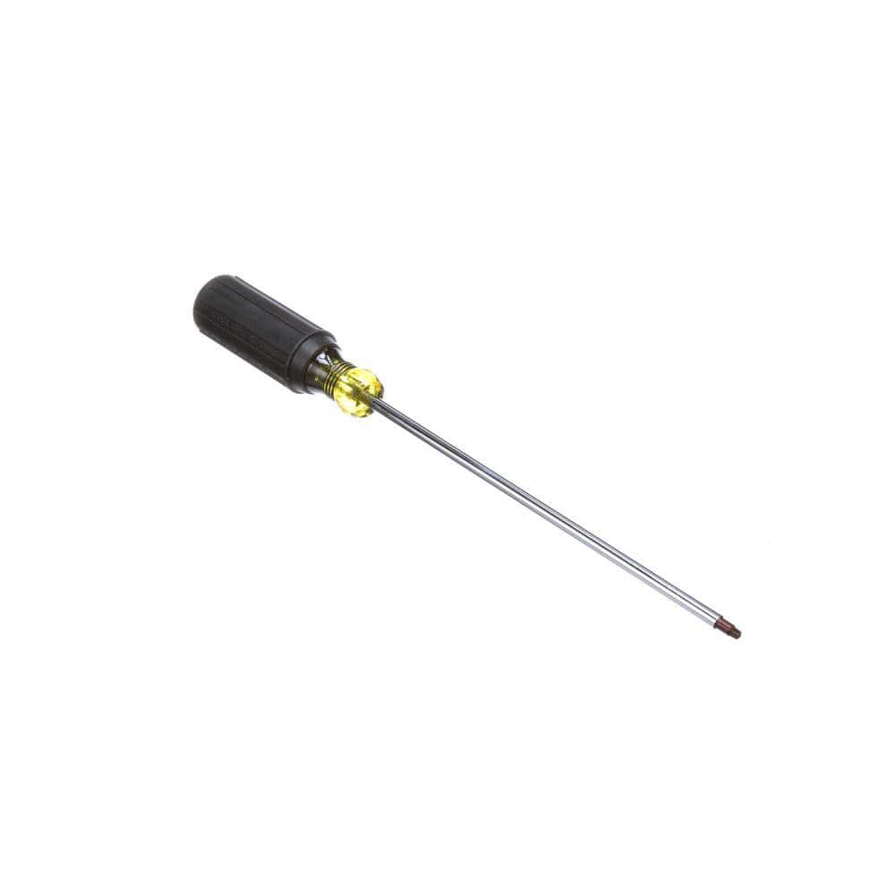 Klein Tools #2 Square-Recess Tip Screwdriver with 8 in. Round Shank- Cushion Grip Handle (2)
