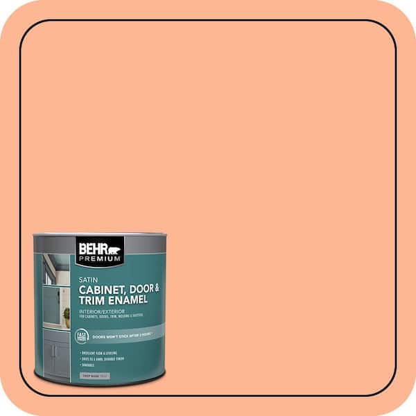 BEHR PREMIUM 1 qt. #P200-4 Carotene Satin Enamel Interior/Exterior Cabinet, Door & Trim Paint (2)
