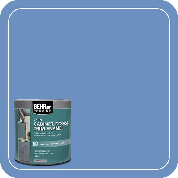 BEHR PREMIUM 1 qt. #HDC-MD-02 Lapis Lazuli Satin Enamel Interior/Exterior Cabinet, Door & Trim Paint (2)