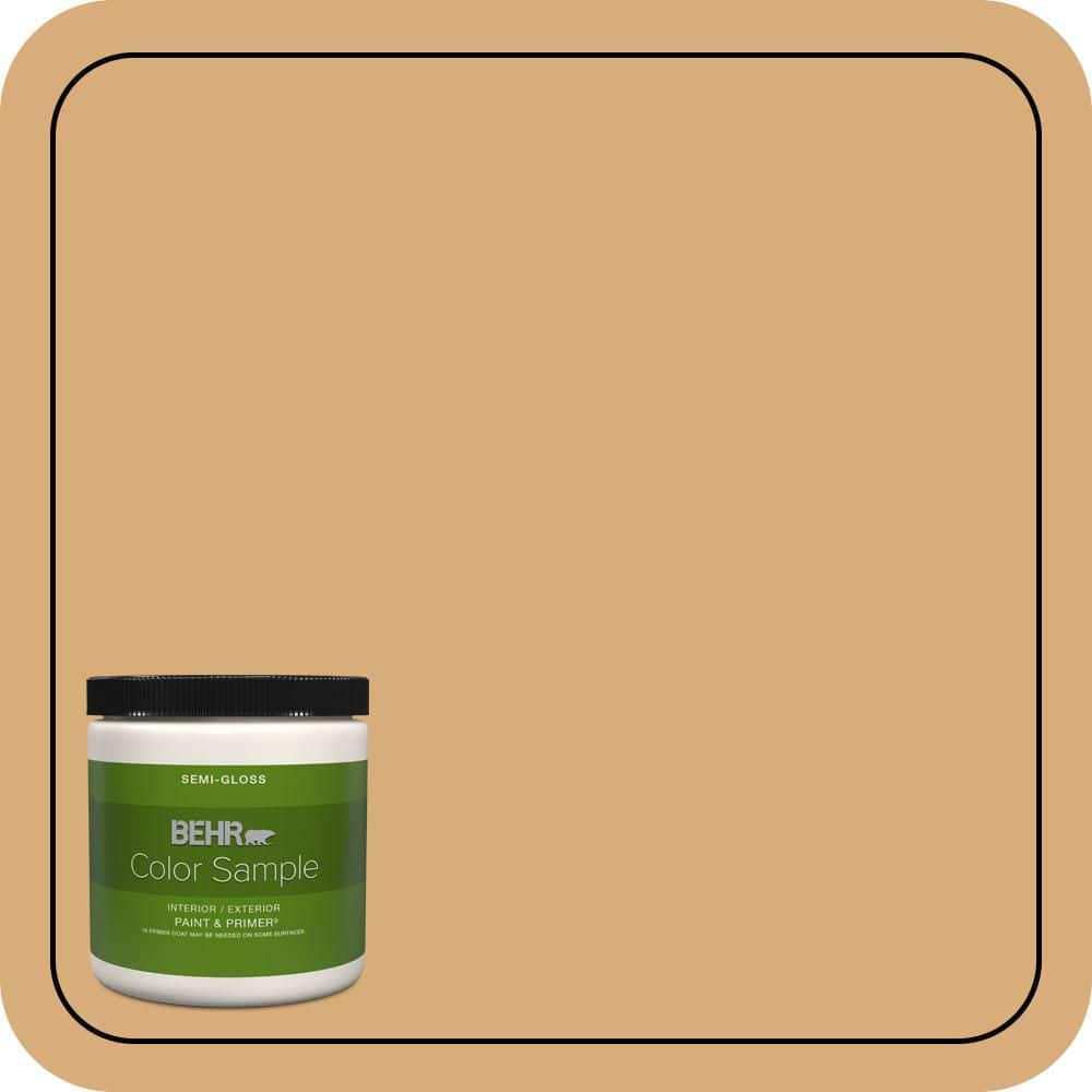 BEHR PREMIUM PLUS 8 oz. #PPU6-05 Cork Semi-Gloss Interior/Exterior Paint & Primer Color Sample