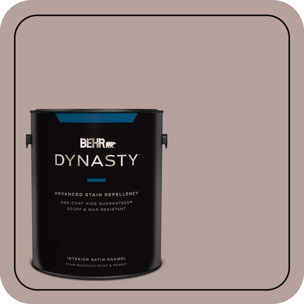BEHR DYNASTY 1 gal. #N130-4 Plum Taupe One-Coat Hide Satin Enamel Interior Stain-Blocking Paint & Primer