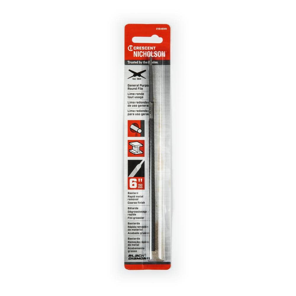 Crescent Nicholson 6 in. Single Cut Bastard Round File (3)