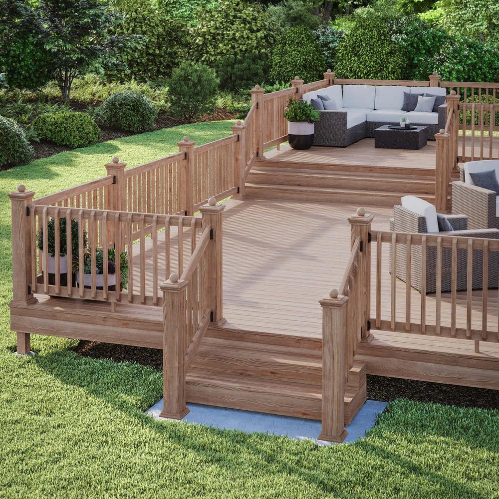 Deckorators 6 in. x 6 in. Newport Ball Top Cedar Wood Post Cap (3)