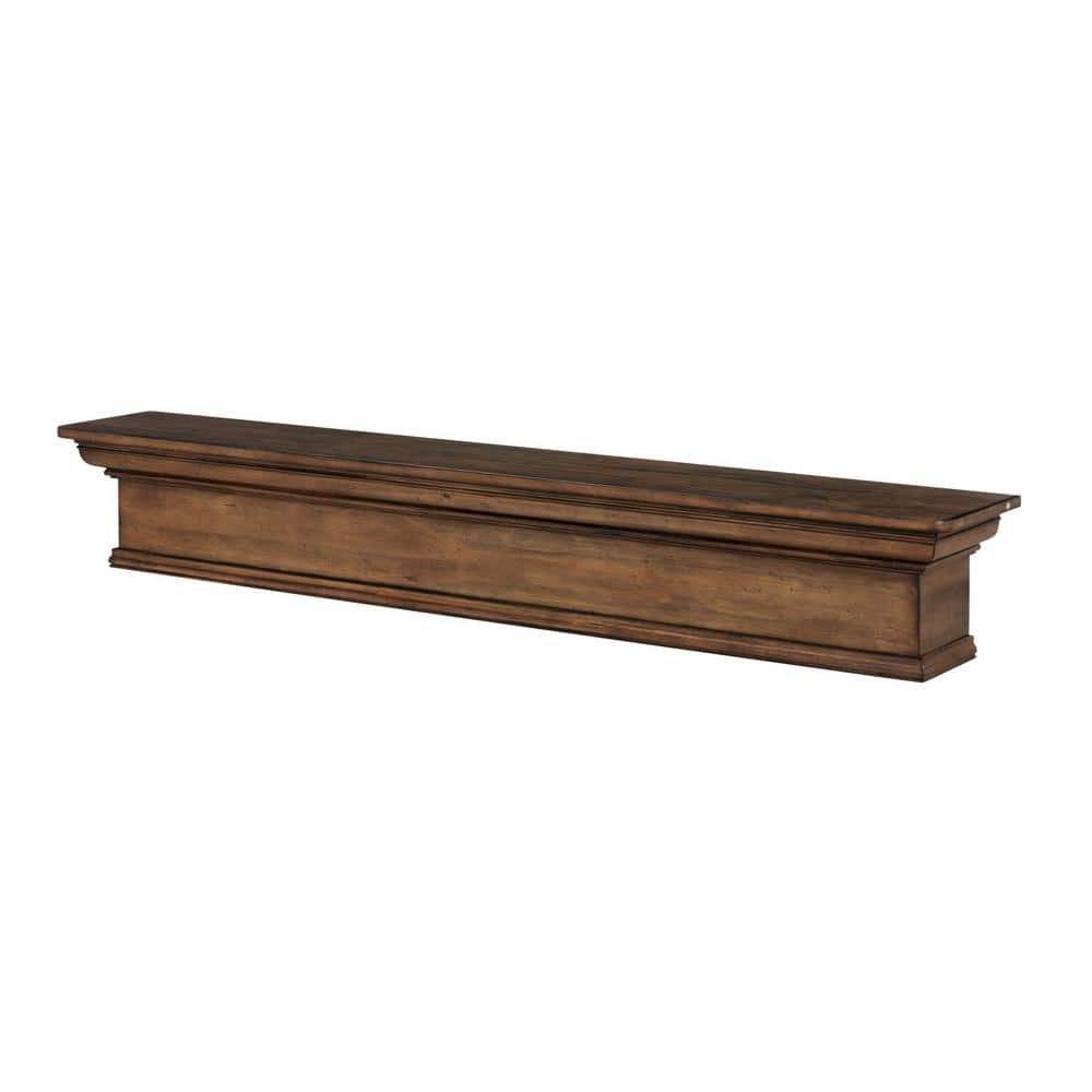 Pearl Mantels 5 ft. Chestnut Distressed Cap-Shelf Mantel (3)