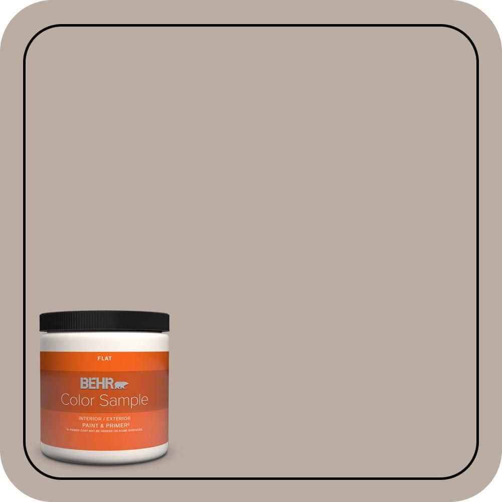 BEHR PREMIUM PLUS 8 oz. #N200-3 Nightingale Gray Flat Interior/Exterior Paint & Primer Color Sample