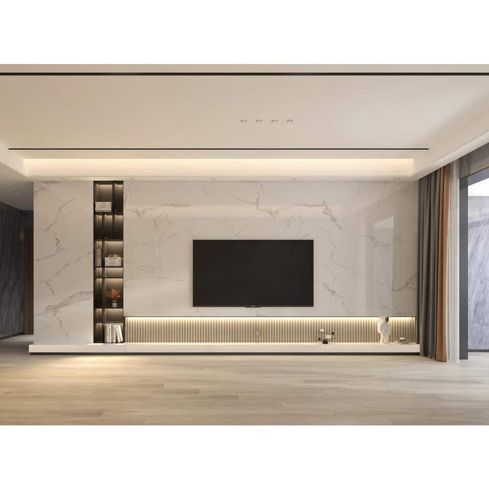 NewTechWood WALLS 0.15 in. x 3.28 ft. x 9.51 ft. Blanco Ibiza Marble Finished PVC Square Edge High Gloss Decorative Wall Paneling (1)
