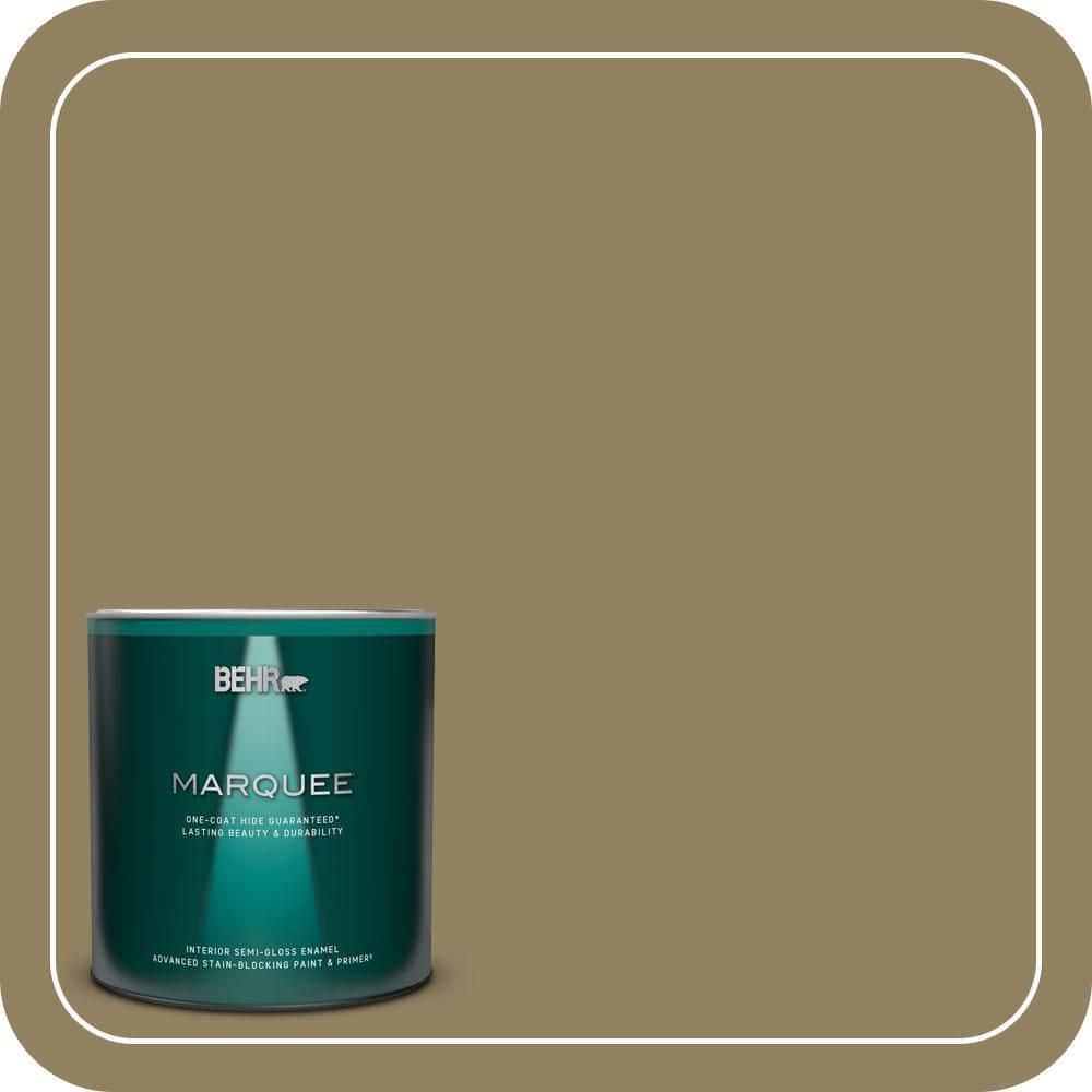 BEHR MARQUEE 1 qt. #PPU8-02 Gingko Tree Semi-Gloss Enamel Interior Paint & Primer