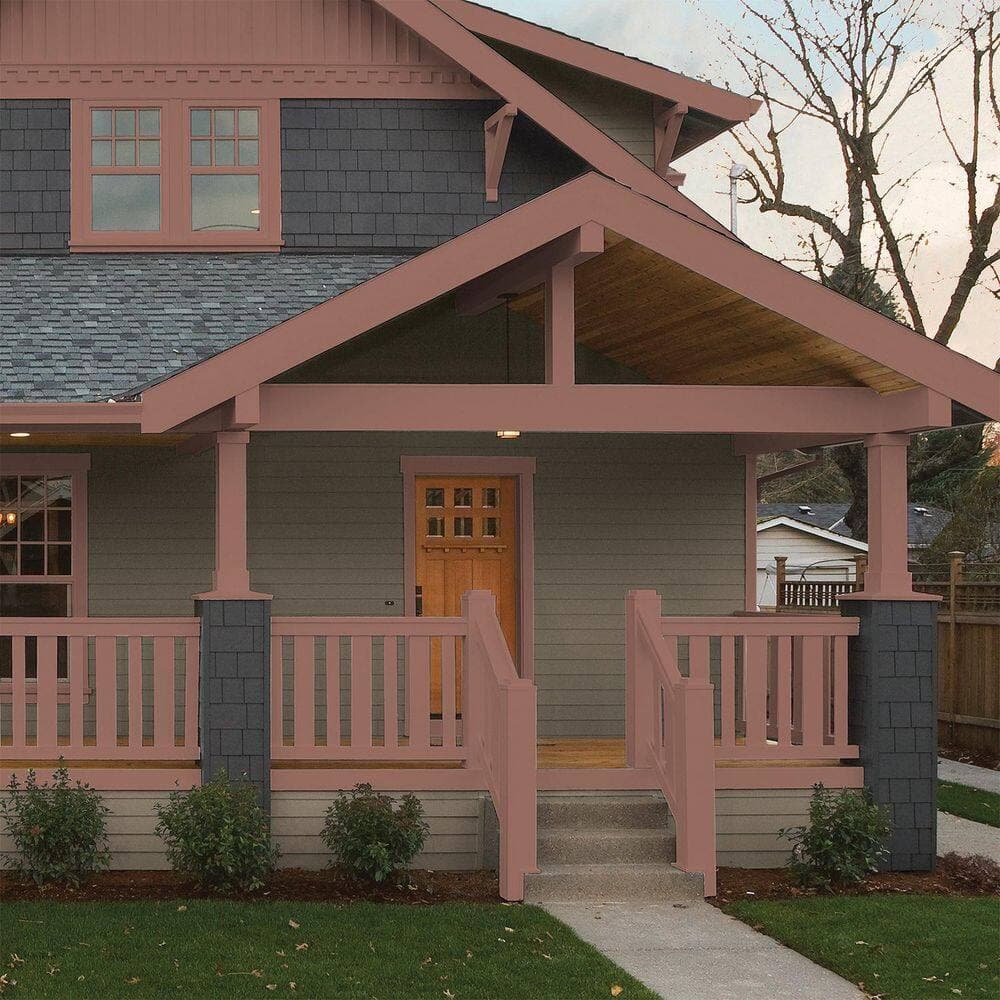 Glidden Premium 1 gal. PPG1061-6 Safari Brown Semi-Gloss Exterior Latex Paint (4)