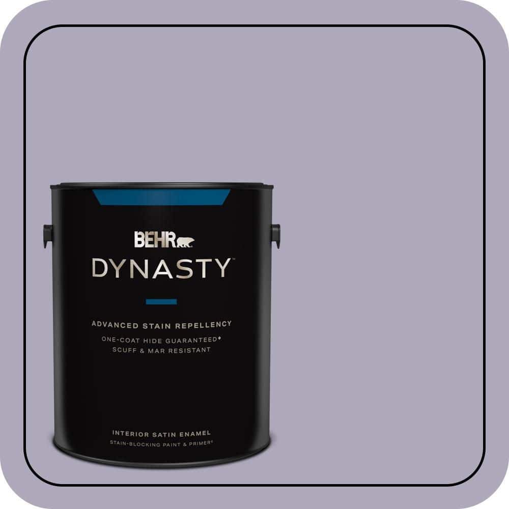 BEHR DYNASTY 1 gal. #650E-3 Plum Blossom Satin Enamel Interior Stain-Blocking Paint & Primer
