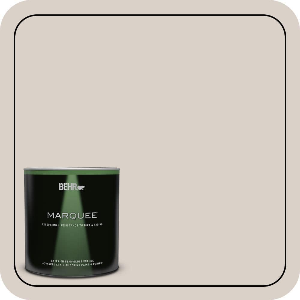 BEHR MARQUEE 1 qt. #N180-2 Jodhpur Tan Semi-Gloss Enamel Exterior Paint & Primer