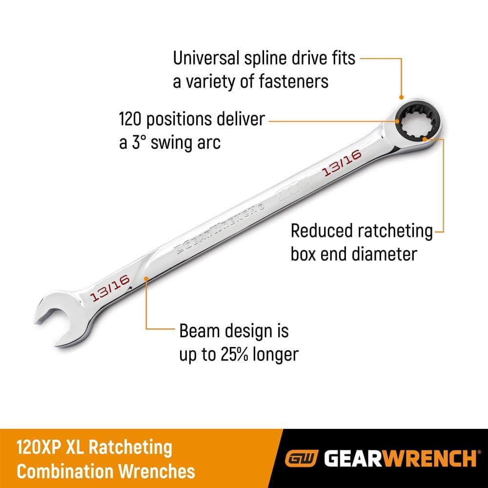 GEARWRENCH 7/32 in. SAE 120XP Universal Spline XL Combination Ratcheting Wrench (2)
