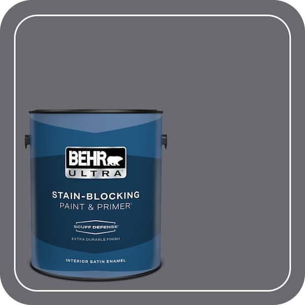 BEHR ULTRA 1 gal. #T16-15 Charcoal Plum Extra Durable Satin Enamel Interior Paint & Primer (2)