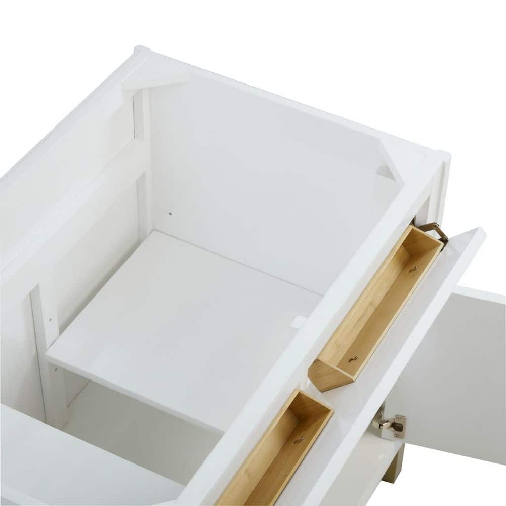 James Martin Vanities Chicago 35.9 in. W x 23.3 in. D x 32.6 in. H Single Bath Vanity Cabinet Without Top in Glossy White (3)
