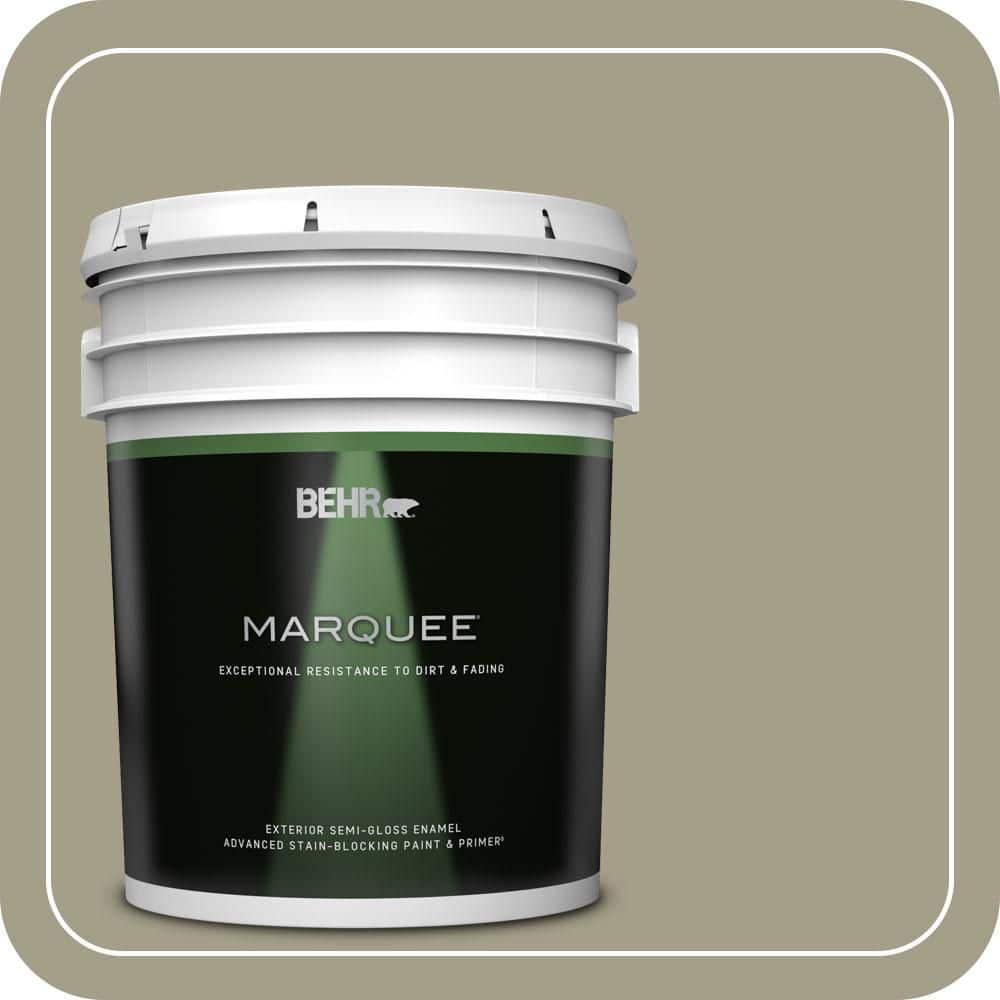BEHR MARQUEE 5 gal. #PMD-57 Fossil Stone Semi-Gloss Enamel Exterior Paint & Primer