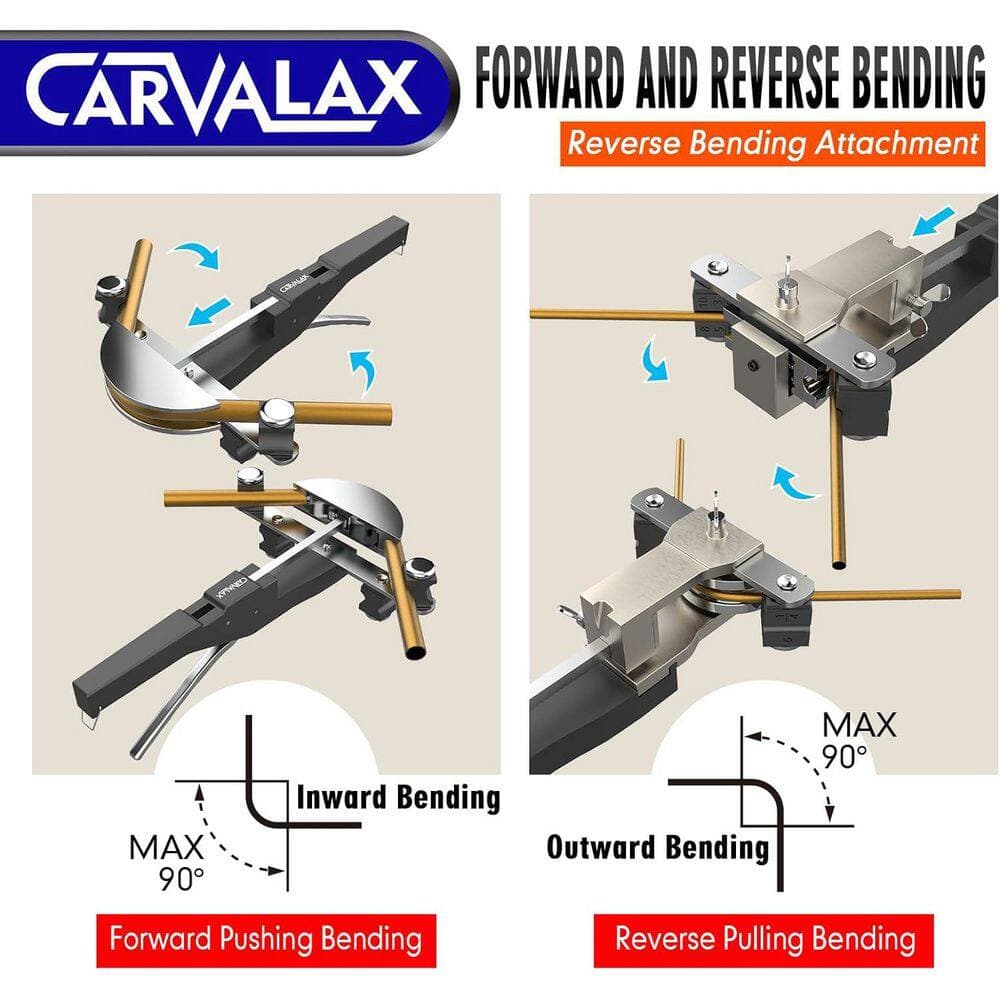 YICHUHAOXI 1/4 to 7/8 Pipe Tube Bender Set with 7 Heads Reverse Adapters 90° Ratchet HVAC Hydraulic Air Conditioning (3)