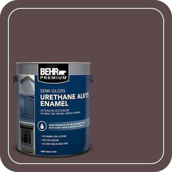 BEHR PREMIUM 1 gal. #PPU5-19 Dark Truffle Urethane Alkyd Semi-Gloss Enamel Interior/Exterior Paint (2)