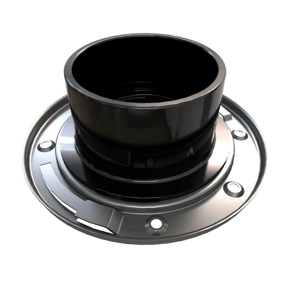 Oatey Fast Set 3 in. Outside Fit 4 in. Inside Fit ABS Hub Toilet Flange with Test Cap and Stainless Steel Ring (3)