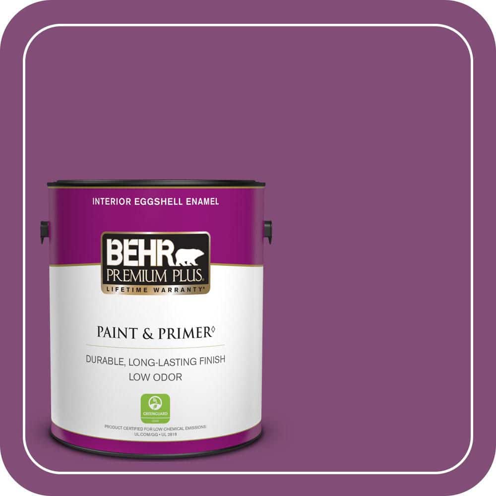 BEHR PREMIUM PLUS 1 gal. #T15-12 Graphic Grape Eggshell Enamel Low Odor Interior Paint & Primer