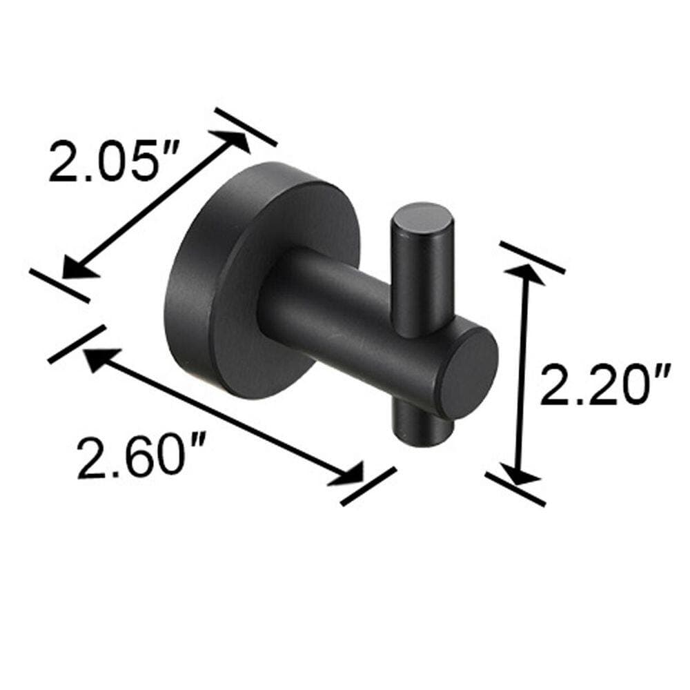 stufurhome 4-Pack Matte Black bath  Wall Hanging Hook in Metal (2)