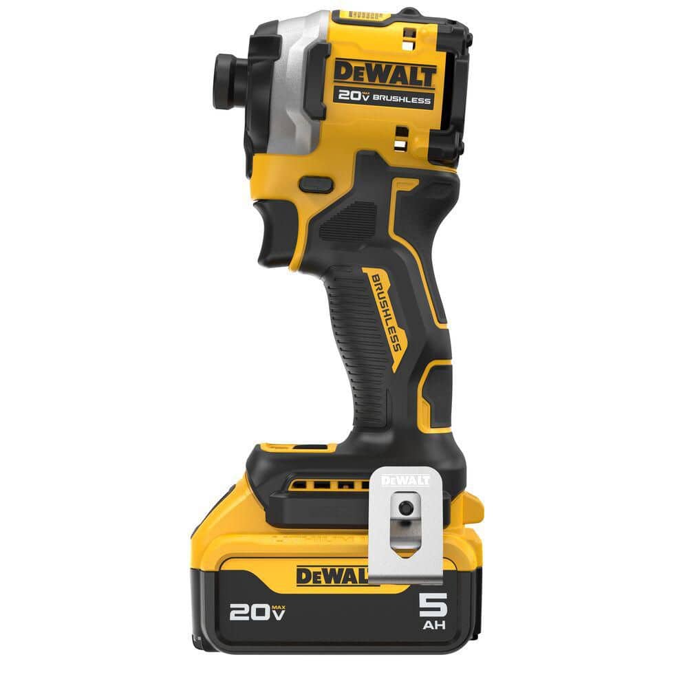 DEWALT ATOMIC 20V MAX Lithium-Ion Cordless 1/4 in. Brushless Impact Driver Kit and 6.5 in. Circ Saw with 5Ah Battery & Charger (2)