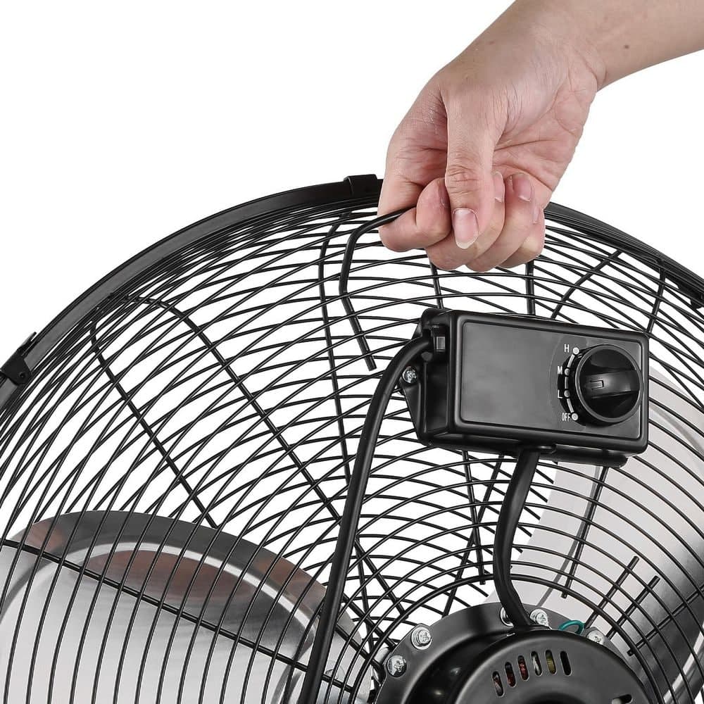 Amucolo 20 in. 3-Speed 46.9-59.6 in. Height Adjustable Industrial Pedestal Fan Floor Fan in Black (3)