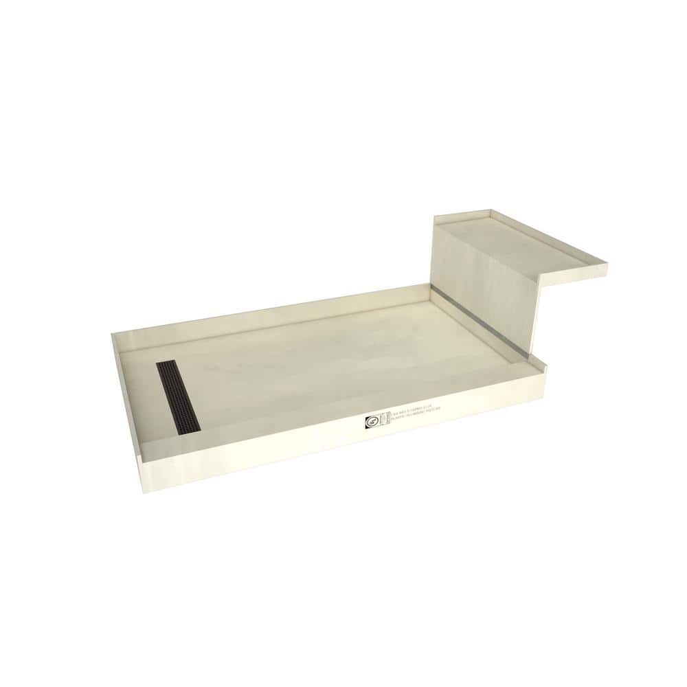 Tile Redi Base'N Bench 36 in. x 72 in. Single Threshold Shower Base and Bench Kit with Left Drain in Oil Rubbed Bronze (1)