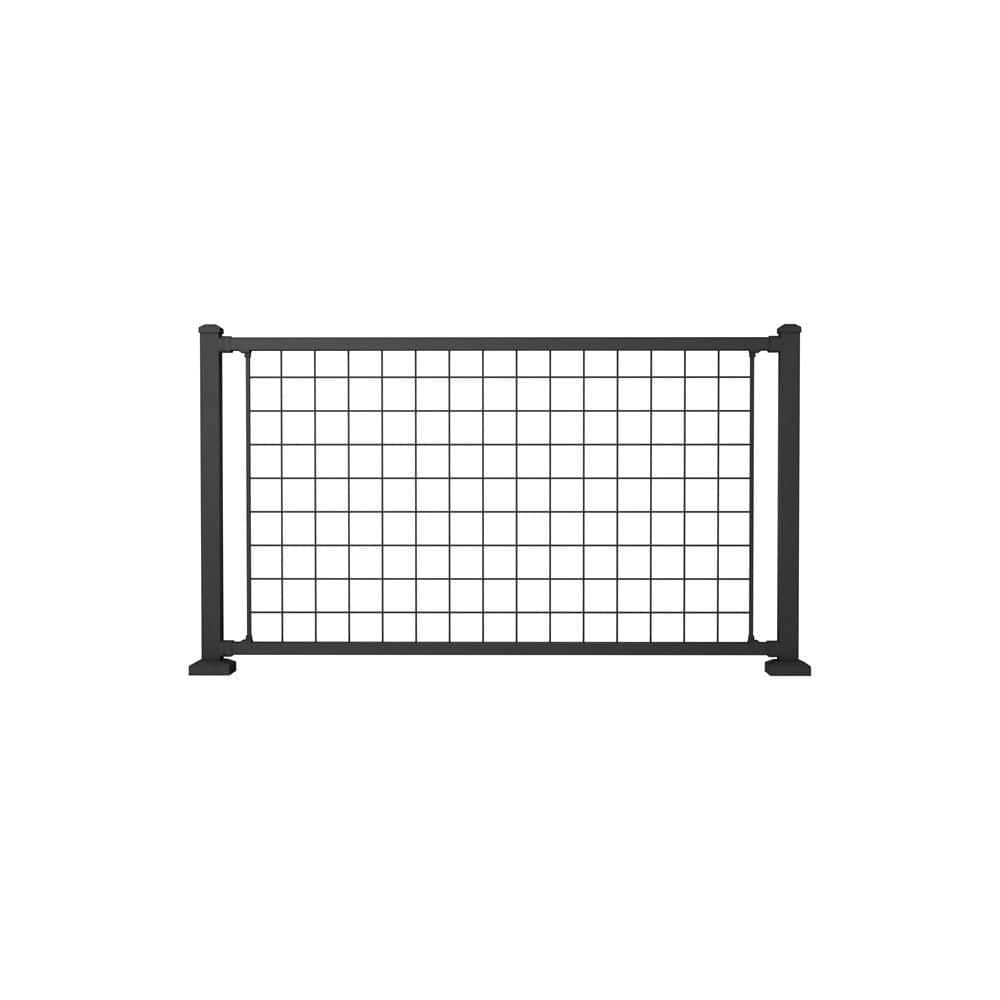 Westbury Sorrento 5 ft. x 36 in. 3-5/8 in. Black Fine Texture Aluminum C61 Mesh Railing Panel with Mounts