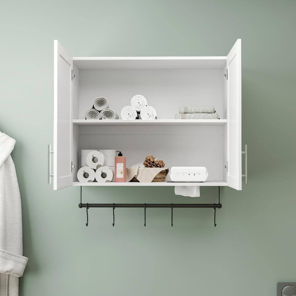 COWLOWN 31.5 in. W x 11.81 in. D x 29.92 in. H Bathroom Storage Wall Cabinet in White (3)