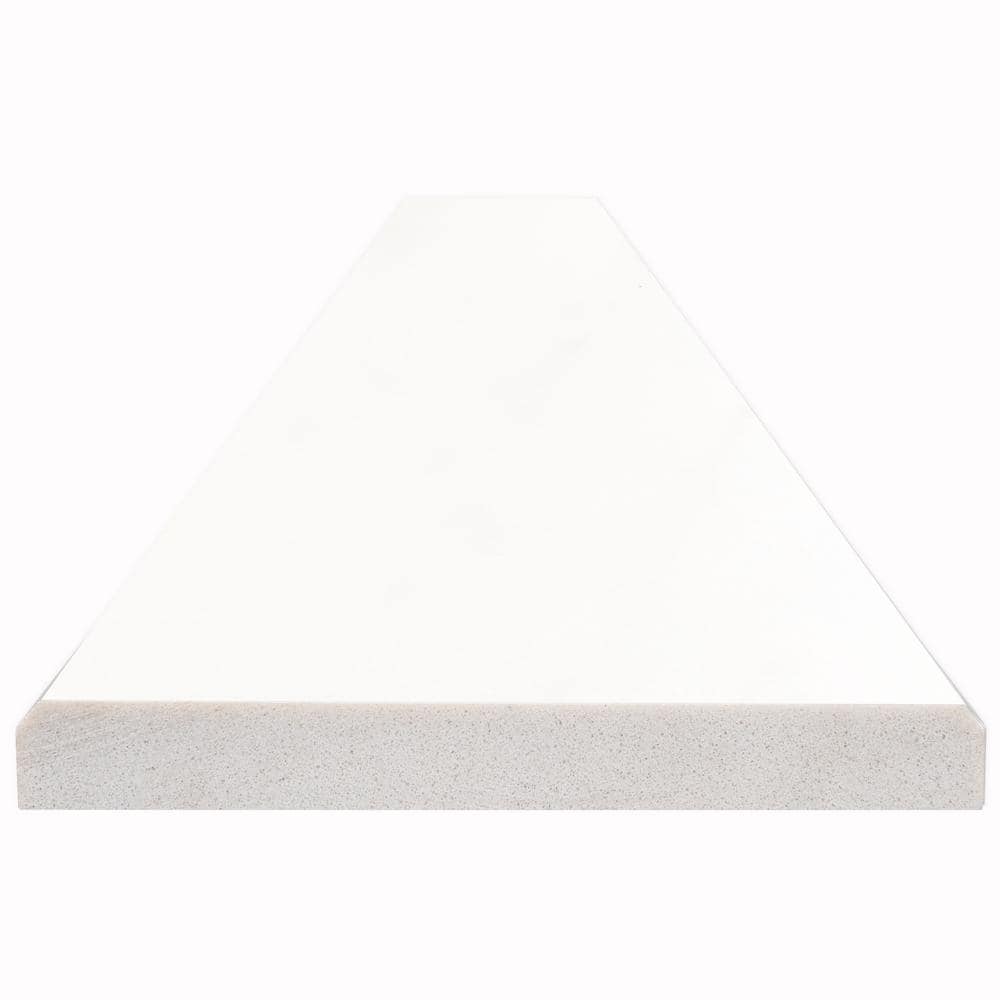 MSI Bright White 4 in. x 36 in. Polished Engineered Marble Double Beveled Threshold Tile (3 Lin. ft. /Each) (4)