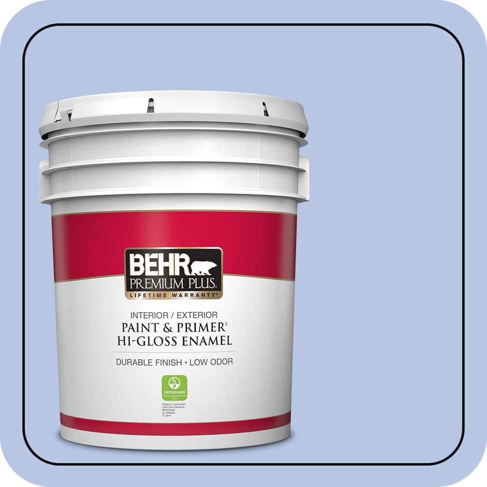 BEHR PREMIUM PLUS 5 gal. #590A-3 Beautiful Dream Hi-Gloss Enamel Interior/Exterior Paint & Primer (1)