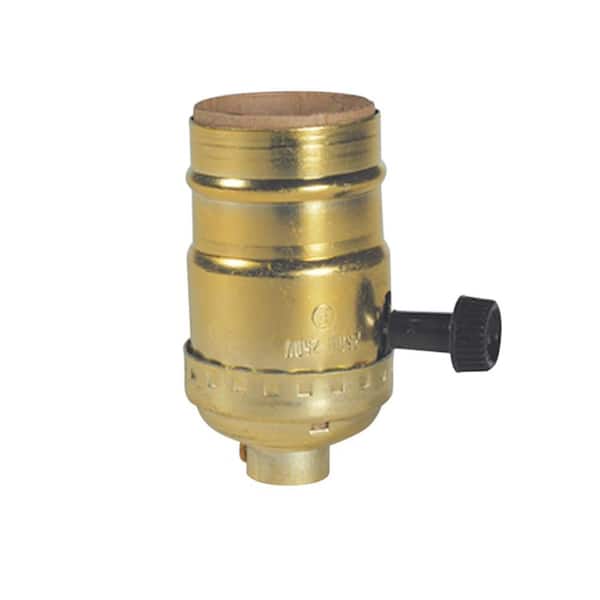 Bel Air Lighting 2.5 in. Standard Base Brass Lamp Socket with On/Off Turn Knob Switch