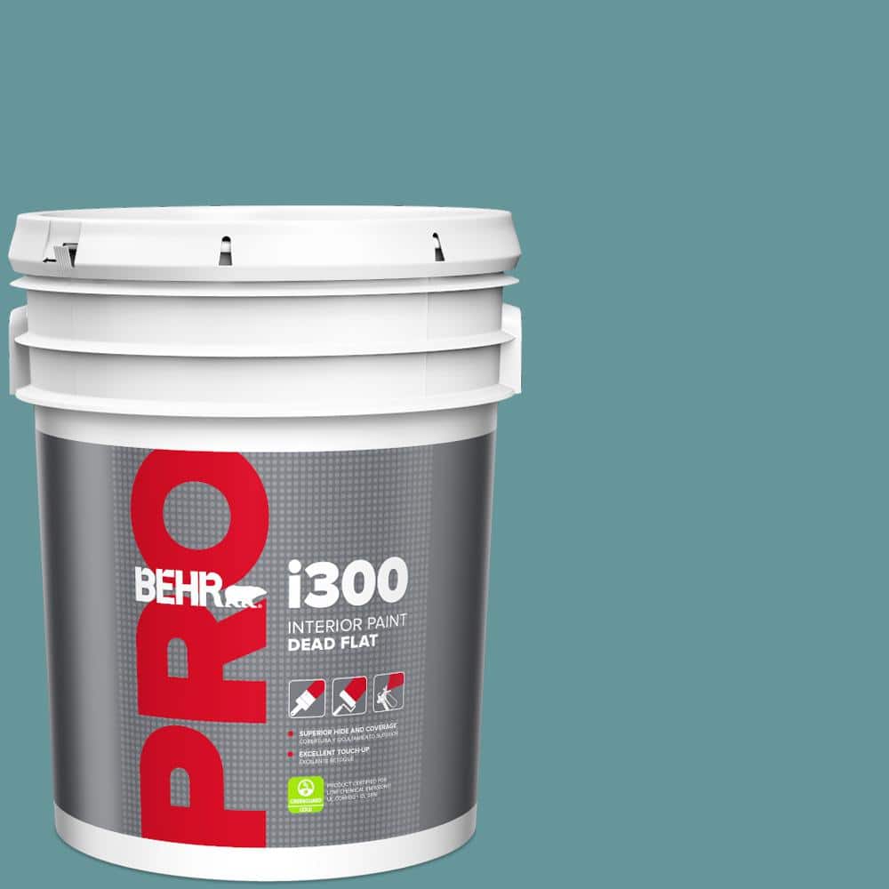BEHR PRO 5 gal. #MQ6-33 Vintage Teal Dead Flat Interior Paint