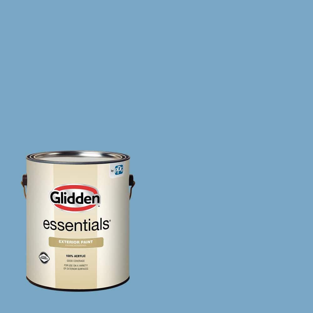 Glidden Essentials 1 gal. PPG1158-4 Serene Sea Satin Exterior Paint