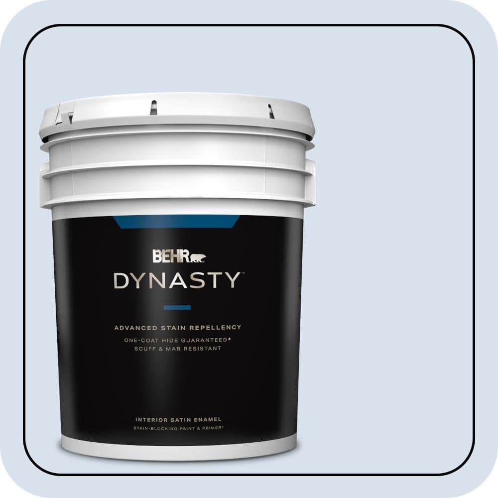 BEHR DYNASTY 5 gal. #580A-2 Icy Bay Satin Enamel Interior Stain-Blocking Paint and Primer