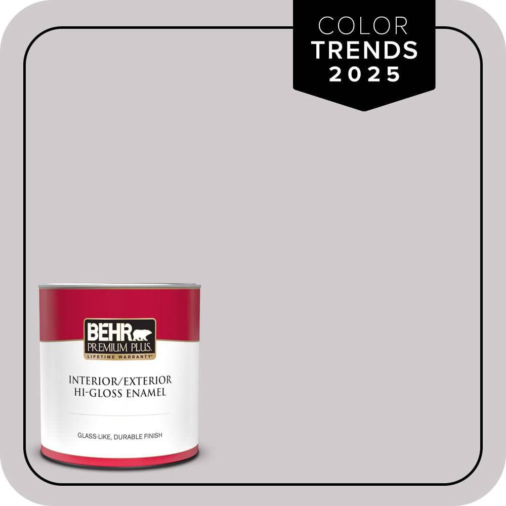 BEHR PREMIUM PLUS 1 qt. #MQ3-28 Rock Crystal Hi-Gloss Enamel Interior/Exterior Paint & Primer (1)