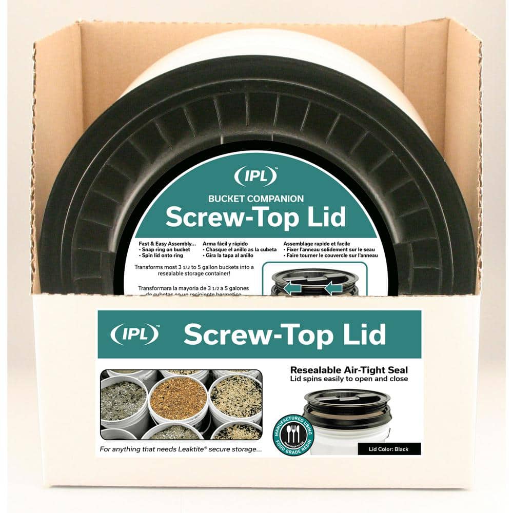 Bucket Companion 5-gal. and 3.5-gal. Screw Top Bucket Lid Black (576-Pack) (2)